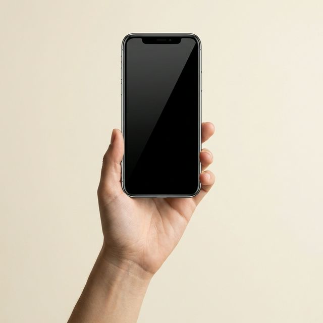 Hand holding phone showing health measuring screen